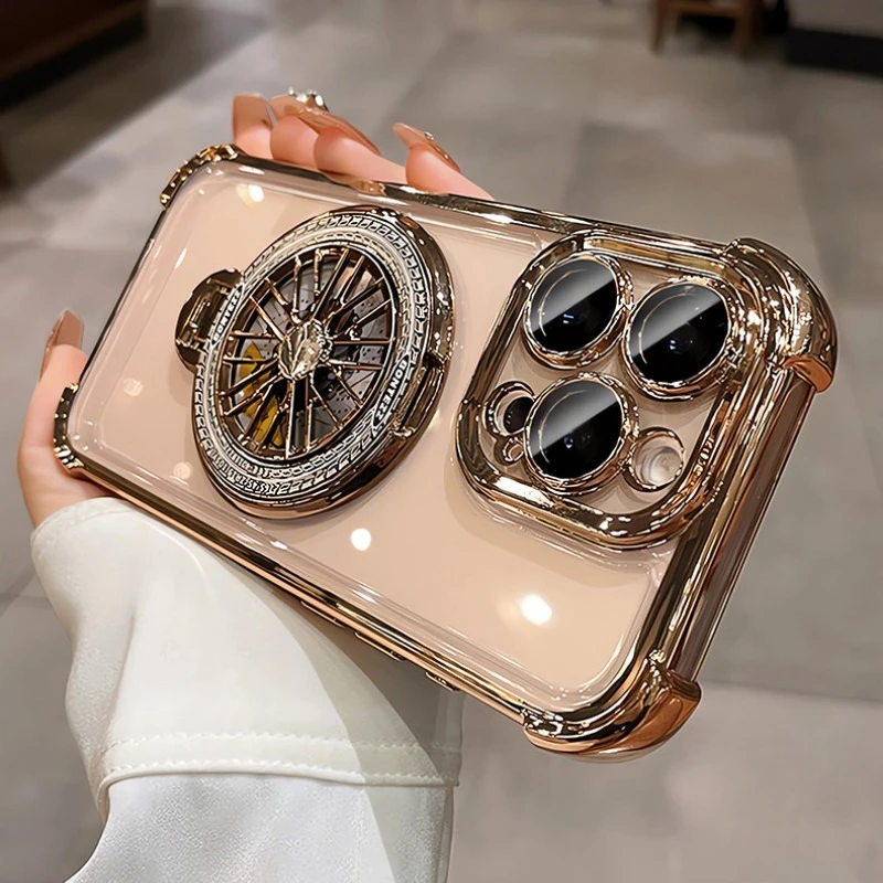 

Gyroscope Stress Relief Holder Phone Case For Realme 15T 15 Pro 14 13 12 Pro Plus Lite 11 9 Pro Plus Four-corner Cover