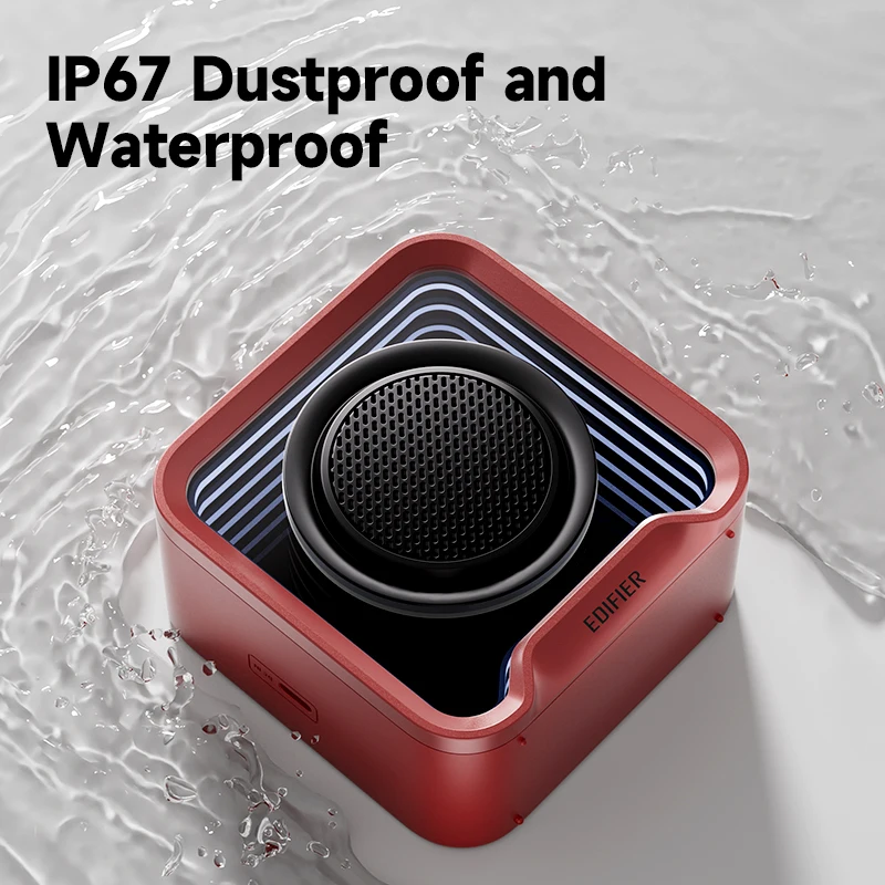 Edifier QS20 Alto-falante portátil com luz ambiente Bluetooth V6.0 IP67 Emparelhamento estéreo Alto-falante de conexão multiponto com microfone