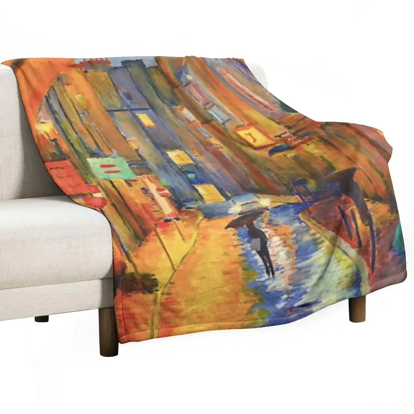 

City Rain Throw Blanket Polar Vintage Hair Blankets