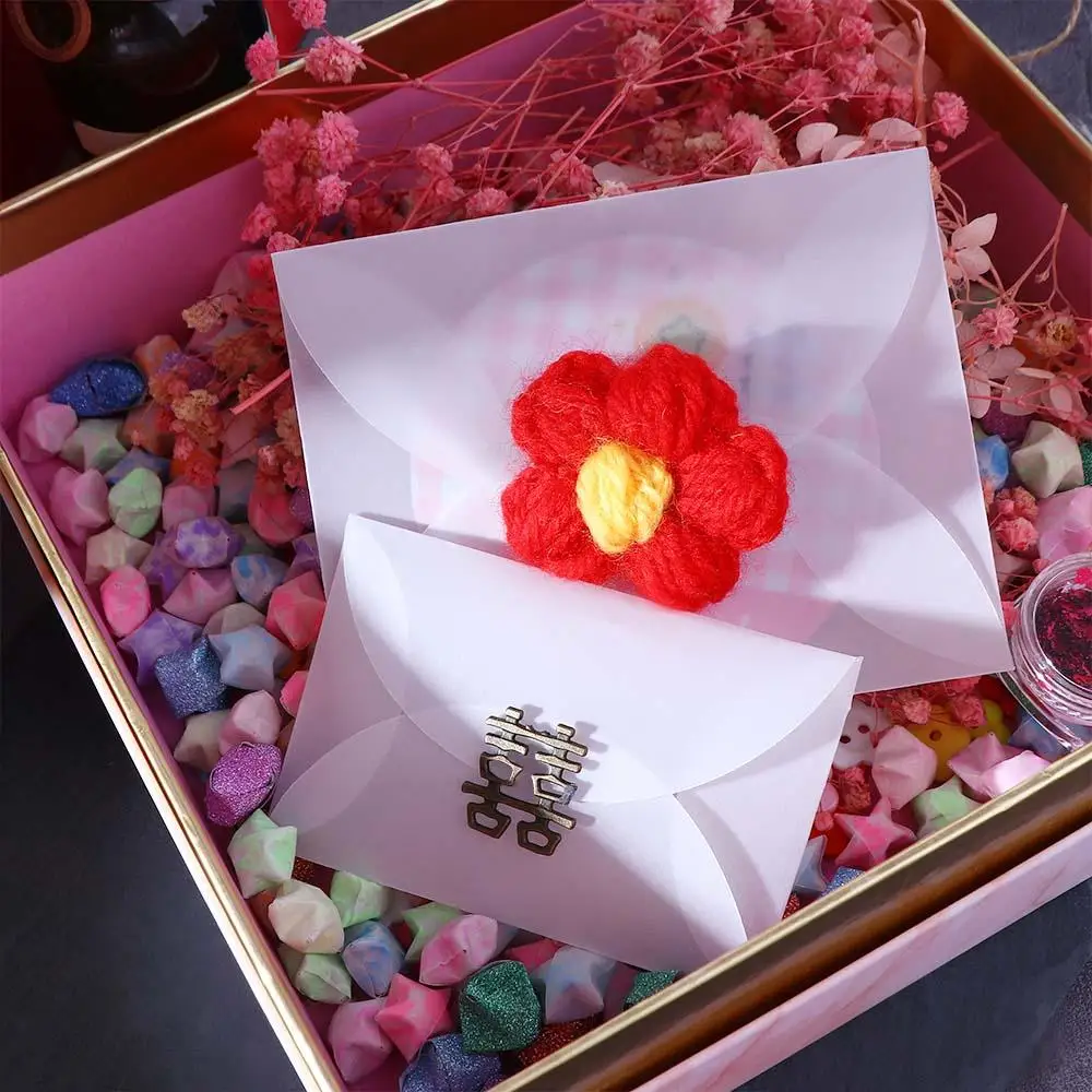 초대장 웨딩 편지용 흰색 엽서 빈티지 종이 봉투 황산지 봉투 DIY용 반투명