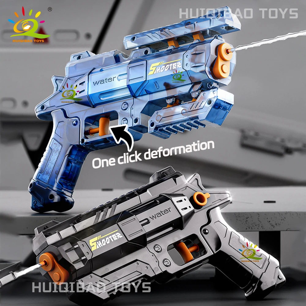 مسدس مياه صيفي بتقنية الفضاء على الشاطئ، مسدس مياه مزدوج الشكل بنقرة واحدة، نموذج قابل للطي، ألعاب إطلاق النار للبالغين #6