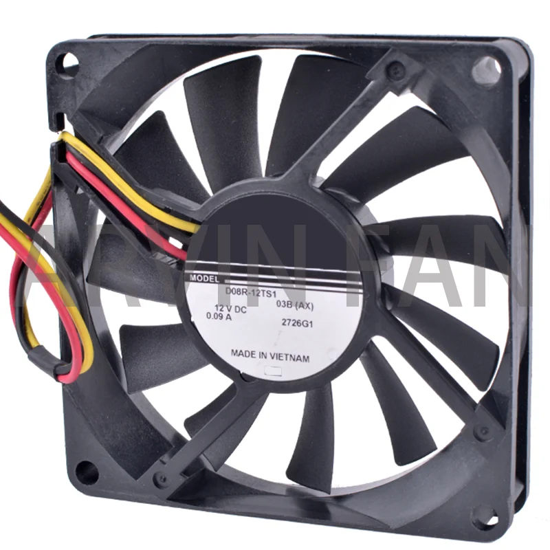 Brand New Original COOLING REVOLUTION D08R-12TS1 8cm 80mm Fan 8015 12V 0.09A 3-wire Ultra-quiet Cooling Fan