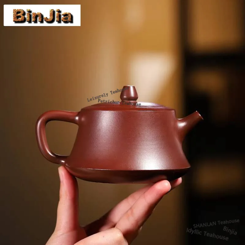 280ml Antique Yixing Purple Clay Teapots Handmade Pot Raw Ore Purple Zhu Mud Kettle Chinese Zisha Teaset Tea Items Supplies Gift