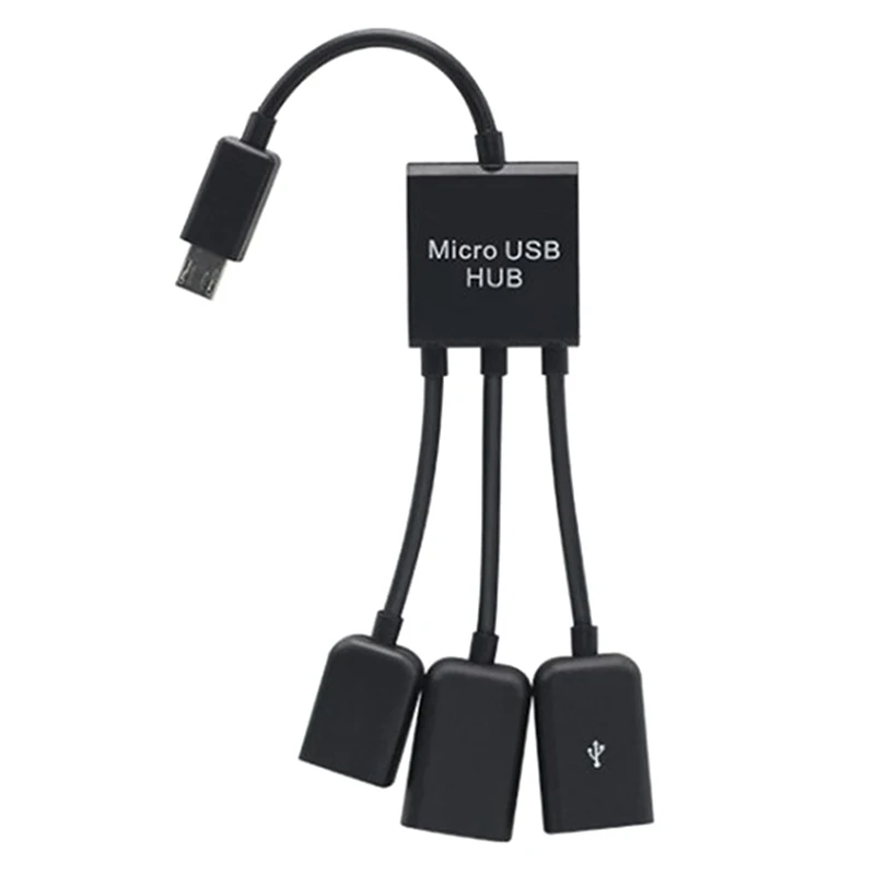 3 In 1 Micro USB Type C HUB Male To Female Double USB 2.0 Host OTG Adapter Cable For Smartphone Computer Tablet 3 Port.