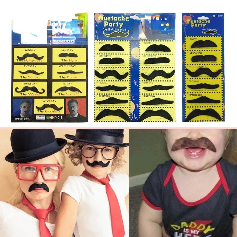 Fake Beard  Funny Face Hair Mustache Costume  Elastic Rope Self Adhesive Party Props Adults Party & Holiday DIY Decorations)