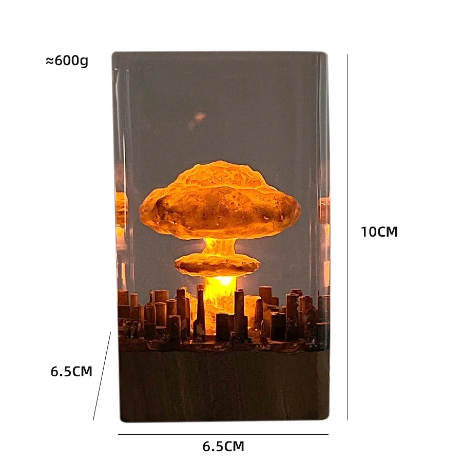 Mushroom Cloud Night Light for Bedroom Decoration, Home Office Desk Decor, Education Accessories, Kids Gifts, Nuclear Explosion