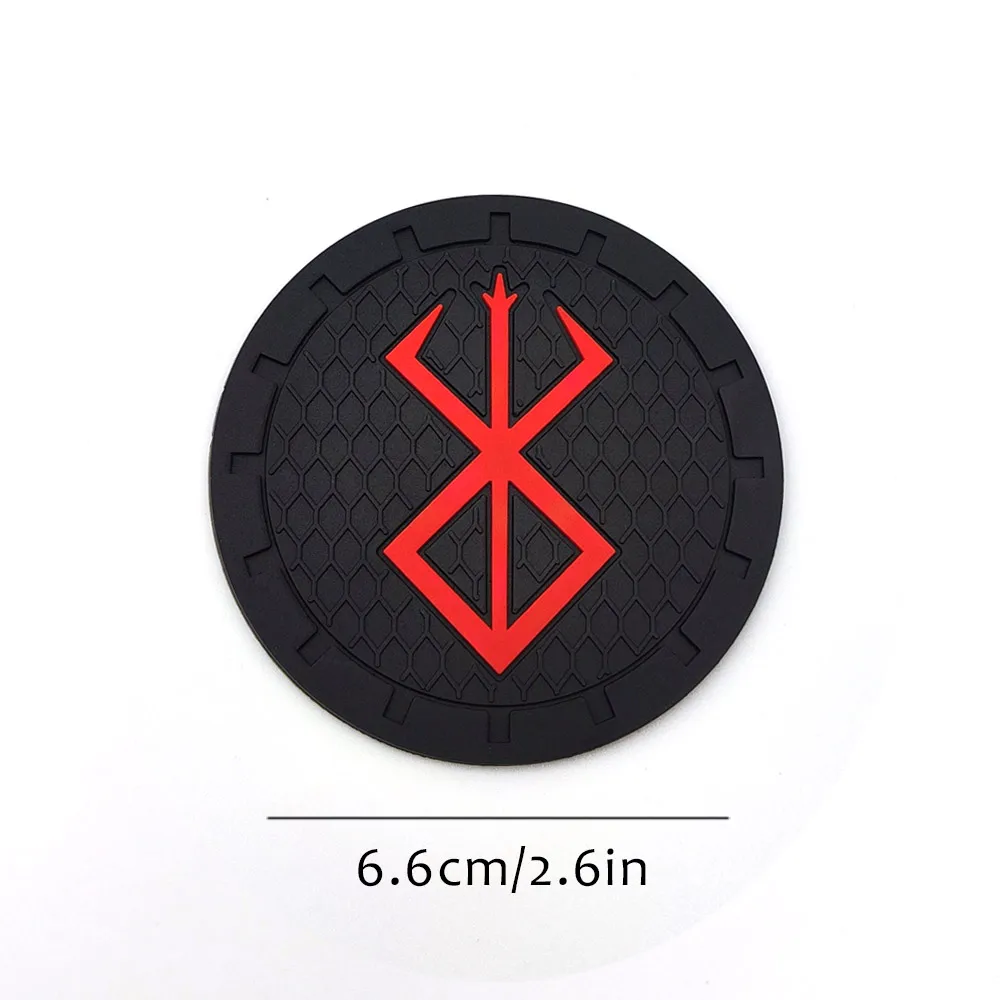 1 / 2PCS 66MM DIY Anime Sticker Anti Slip Mat Car Water Cup Slot Car Coaster Decoration Interior Accessories Auto Styling