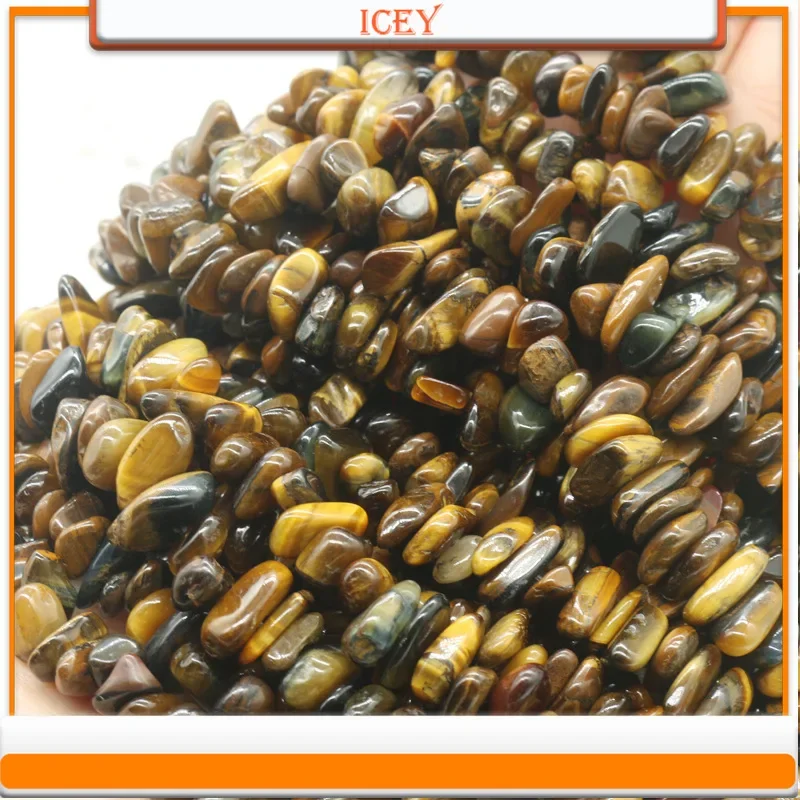 10pcs Tiger Eye Stone Crystal Broken Stone Shaped Colored Stone Broken Crystal Gemstone Scattered Bead Irregular Polishing