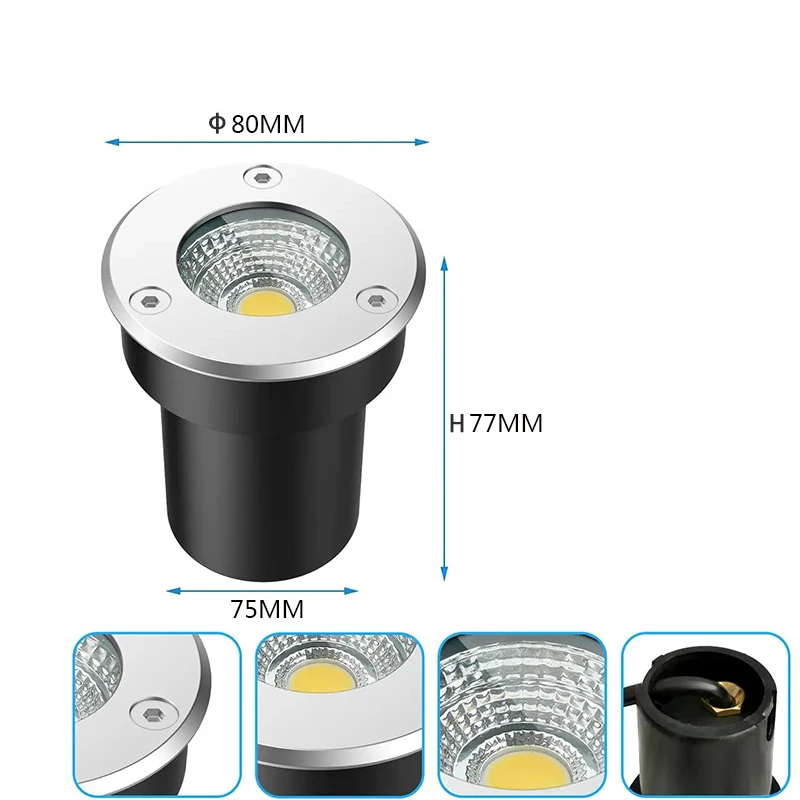 IP67 impermeável LED Jardim Iluminação, luz subterrânea, 5W, 10W, 15W, Enterrado Caminho Jardim, Step Floor, 220V, 110V, DC 12V