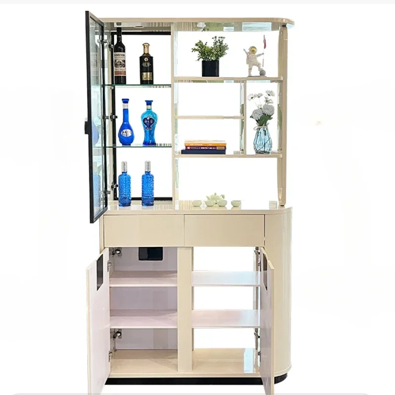 

Entrance door cabinet, liquor cabinet,double-sided screen cabinet,modern minimalist liquor cabinet,cream style, against the wall