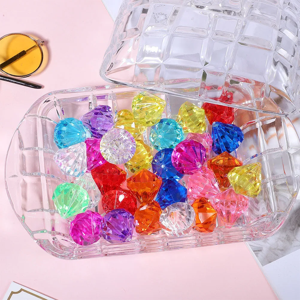 

100pcs Acrylic Diamond Gems Jewels Pirate Treasure Hunt Party Favors Table Scatter Pool Diving Game Artificial Gemstones