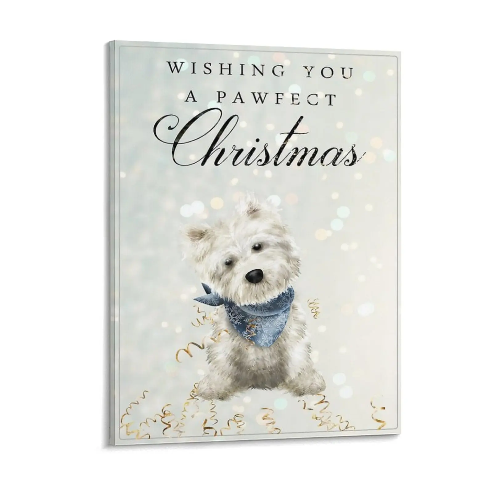 

Cute Scottish Westie Dog At Christmas With Festive Canvas Painting Designs Living Room Garage Garage Framed Wall Paintings