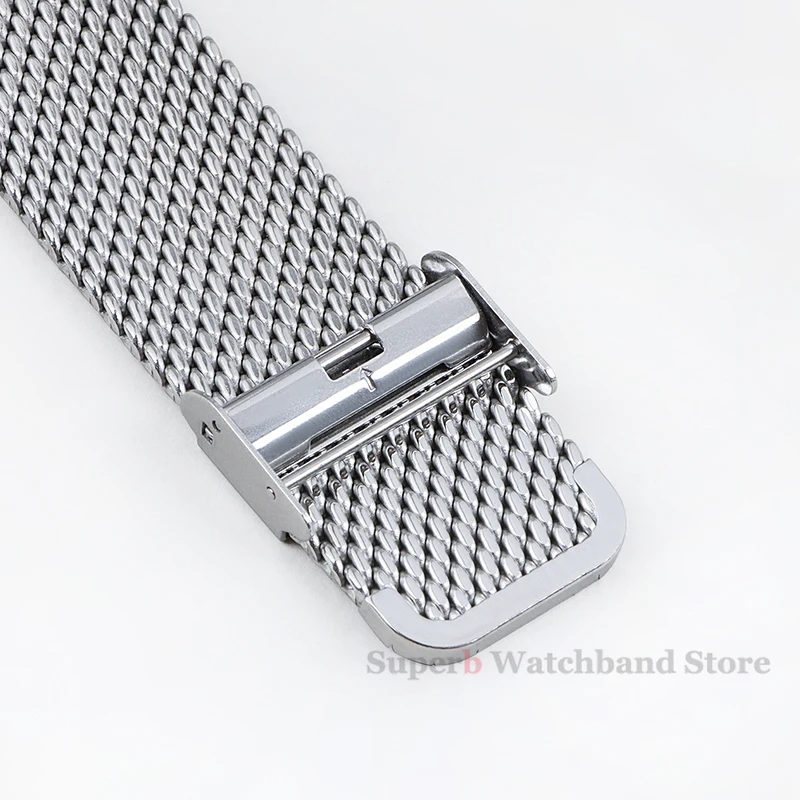 1.0 cinturino per orologio in acciaio inossidabile con cinturino in maglia milanese 18mm 20mm 22mm 24mm cinturino cinturino spessore 3mm per DW per Omega