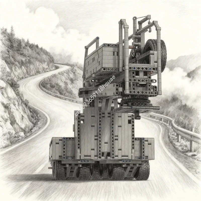 6151pcs MOC Heavy Load Trailer Technical Model Building Blocks Construction Christmas Gifts Toys Idea Education Brick Kids