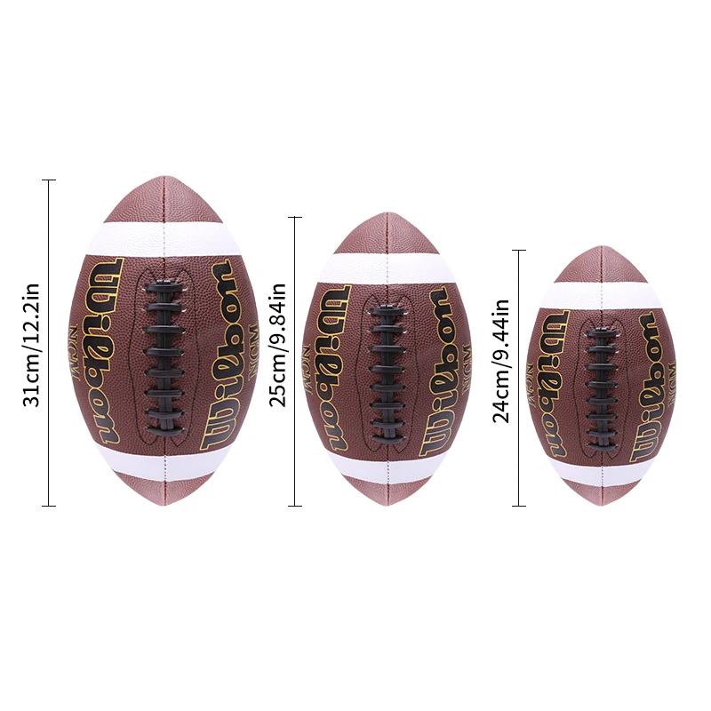 1 szt. Wysokiej jakości sportowy rozmiar 3 6 9 Grip Official PU Leather Kids Rugby American Football Balls