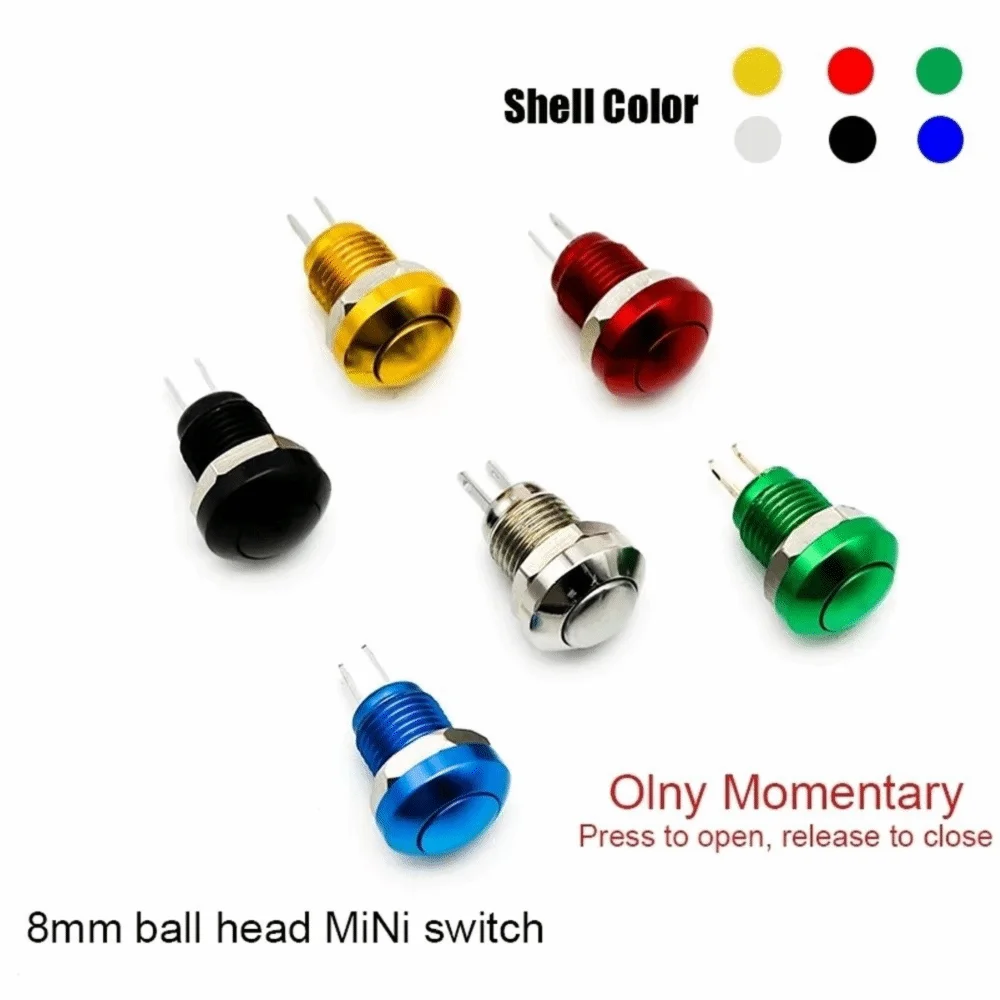 1Pc Metal Push Button Switch Self-Reset 8mm Self Reset Switch Waterproof Dome Point Switch