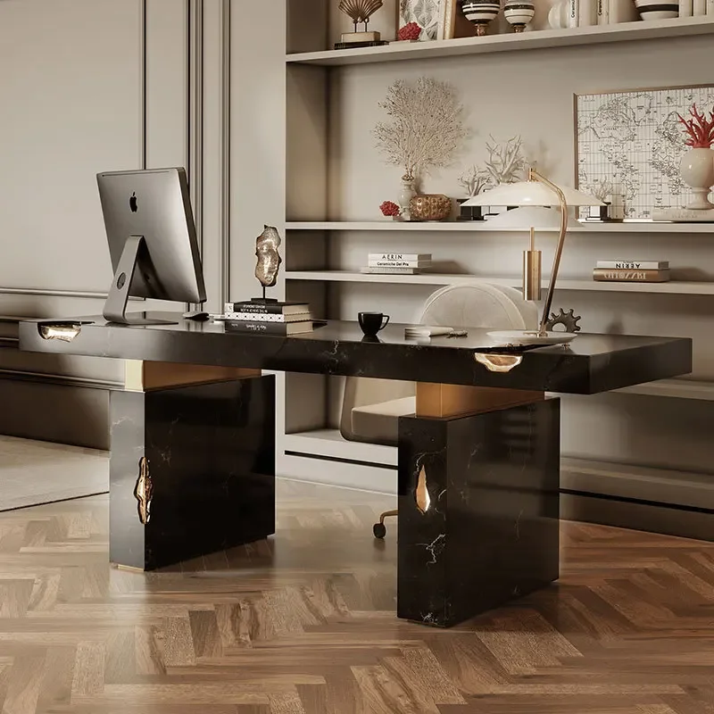 Light luxury creative marble desk modern minimalist designer high-end villa model room study home desk