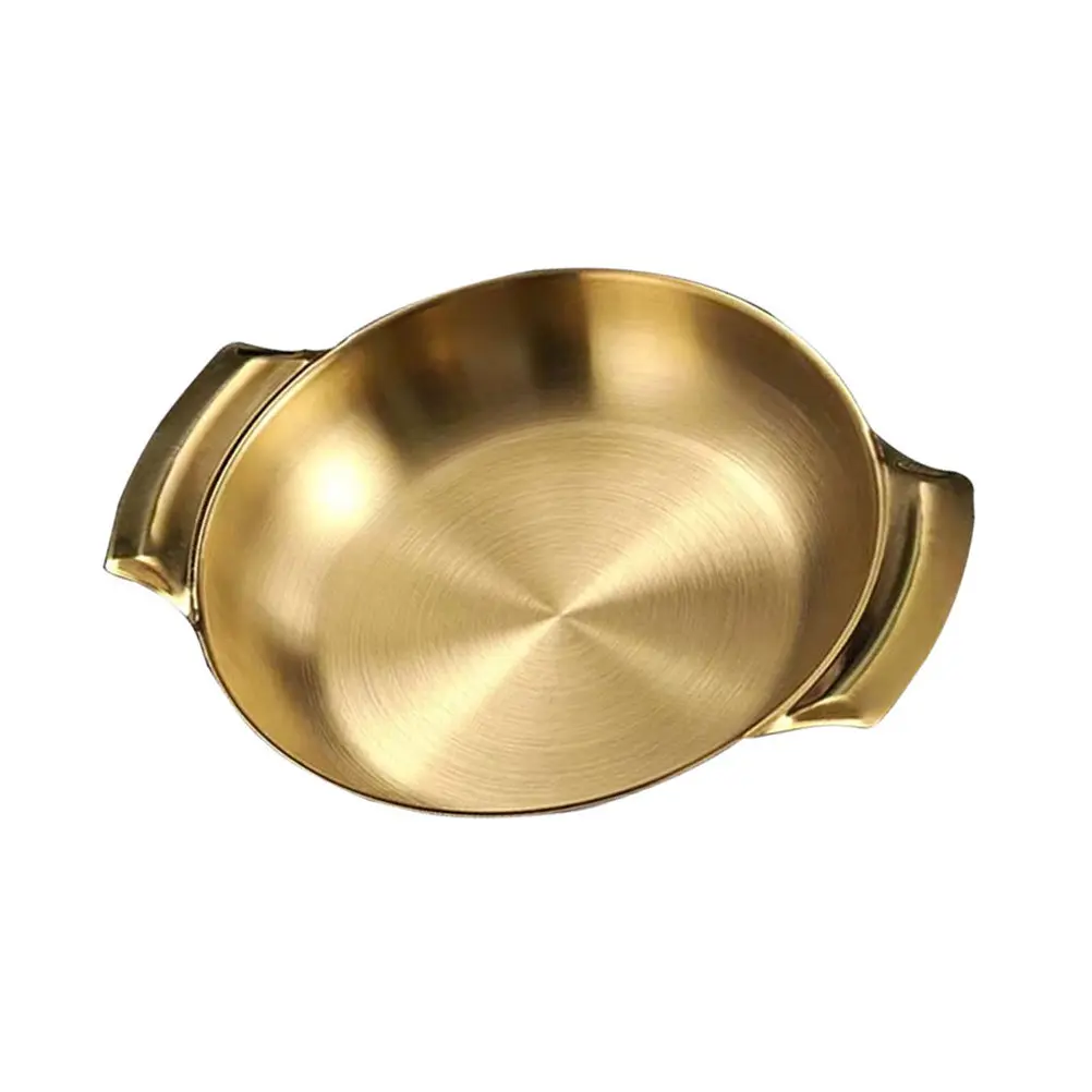 Double Handle Stainless Steel Pot Fine Craftsmanship Tight Welding Stable Handle Easy Clean Multi Use Cooking Container Kitchen