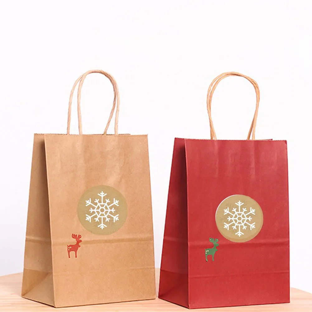 

Christmas Stickers 3 Rolls Snowflake Labels Self Adhesive Copper Paper Decor Gift Tags Themed Stickers For Bags Notebook