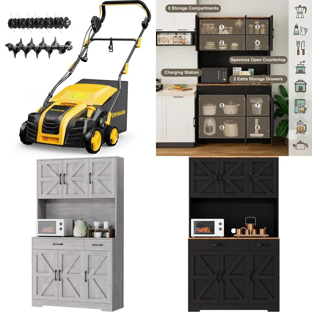 

16-дюймовый электрический очиститель и скарификатор 2-в-1 с 5-позиционным контролем глубины и медным двигателем 15 А