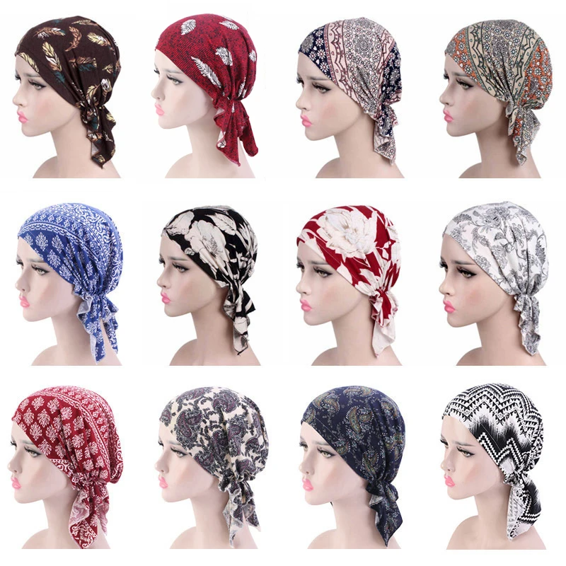 

New Women Bubble Hat Stretch Chemo Cancer Cap Solid Color Elastic Beanie Bonnet Turban Hair Loss Cover Headscarf Headwear