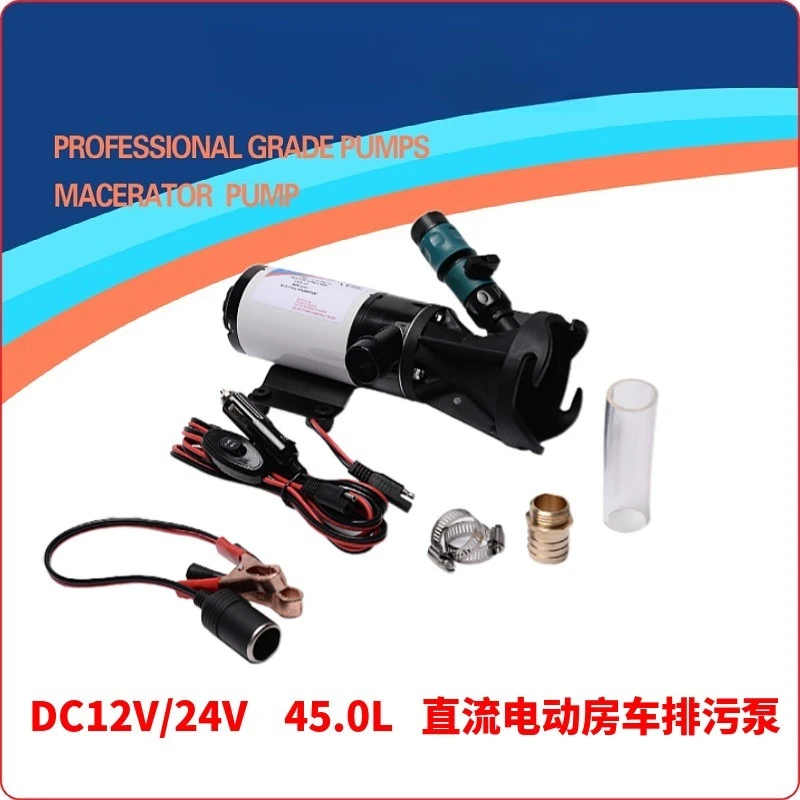 12V RV Waste Water Pump 24V Portable Macerator Pump for Toilet Kitchen Sewage Disposal Pump