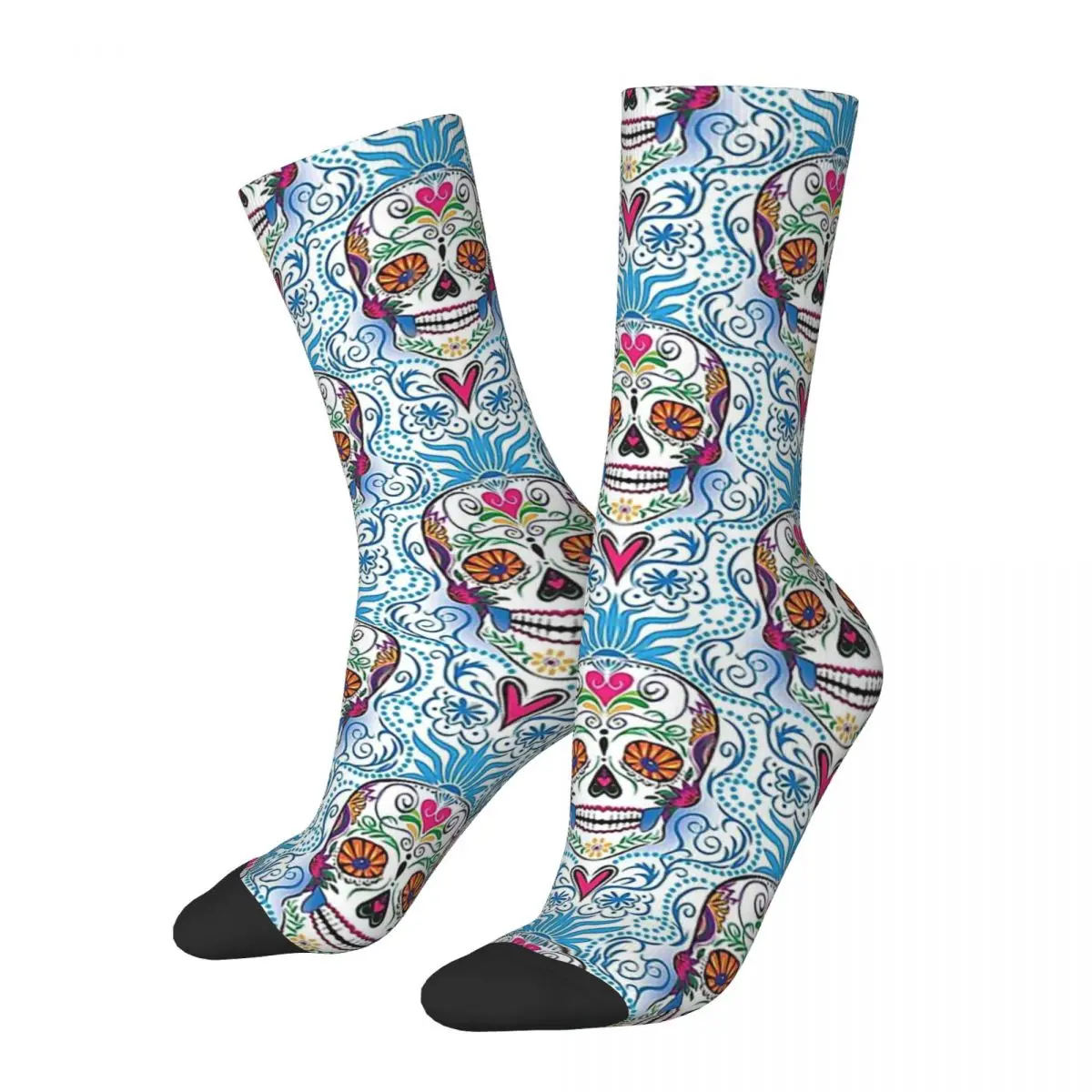 Sugar Skull Damask Sugar Skull Kawaii Socks Gym Cartoon Pattern Socks