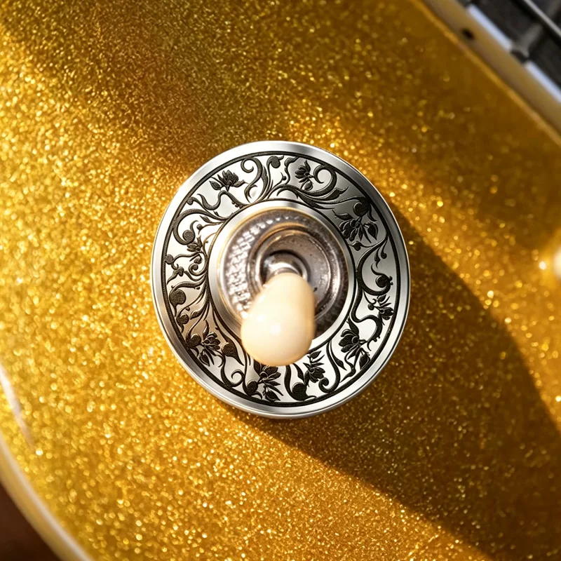 Metallring-Abdeckung für Gitarren-Kippschalter – Einzigartiges Blumenmuster-Design – Das perfekte Geschenk für Musikliebhaber – Detail 6