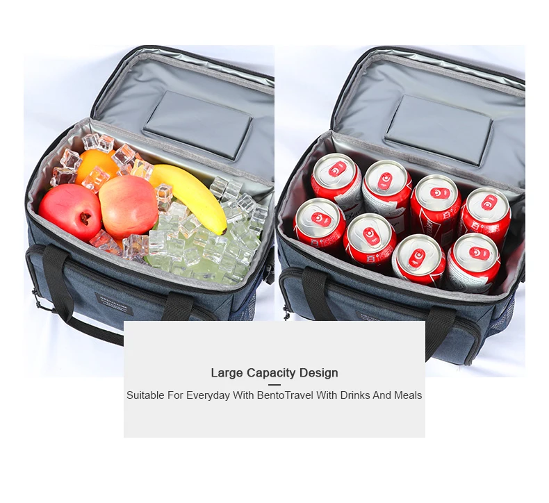 13L Thermische Tasche Mittagessen Box Für Arbeit Picknick Tasche Männer Auto Bolsa Kühlschrank Tragbare Eis Kühler Bier Handtasche Halten Lebensmittel rucksack – Detail 7