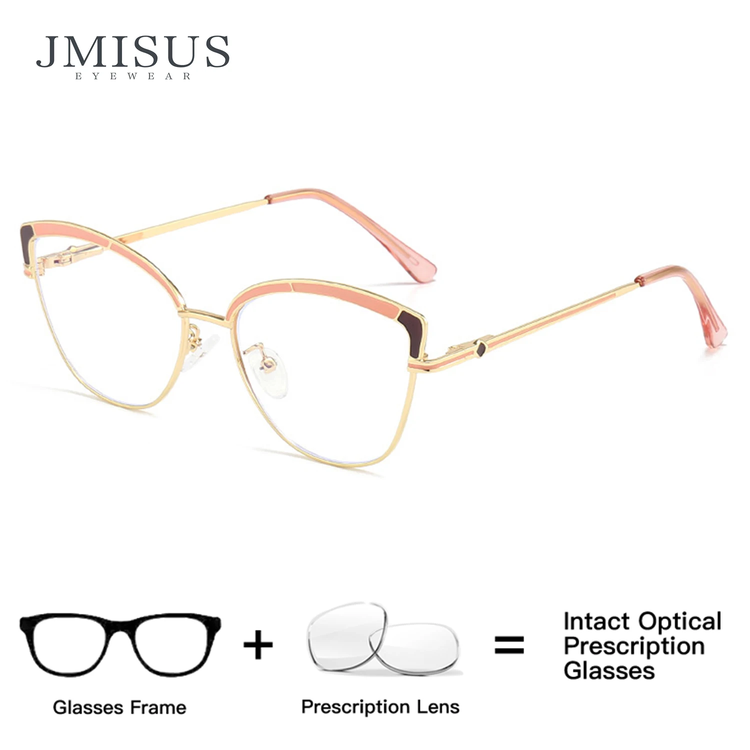 

Очки для коррекции зрения JMISUS Cat Eye: ультралегкие металлические фотохромные солнцезащитные очки-бабочки с защитой от синего света для женщин