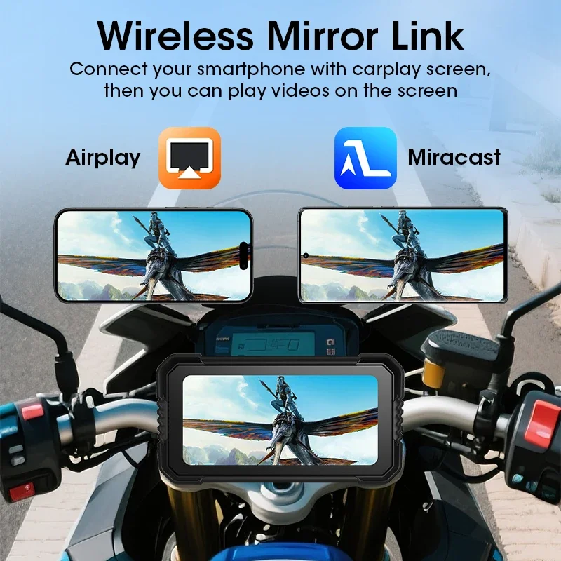 Navigatore GPS per Moto da 6,25 Pollici per BMW R1200GS/ R1250GS/ R1300GS /S1000XR con Carplay Wireless e Android Auto, Impermeabile IPX7