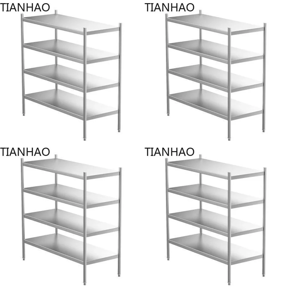 4-Tier Flat Shelf Rack for Maida Chef Upgrade Version Heavy Duty Storage Organizer for Kitchen Pantry Garage Office Utility