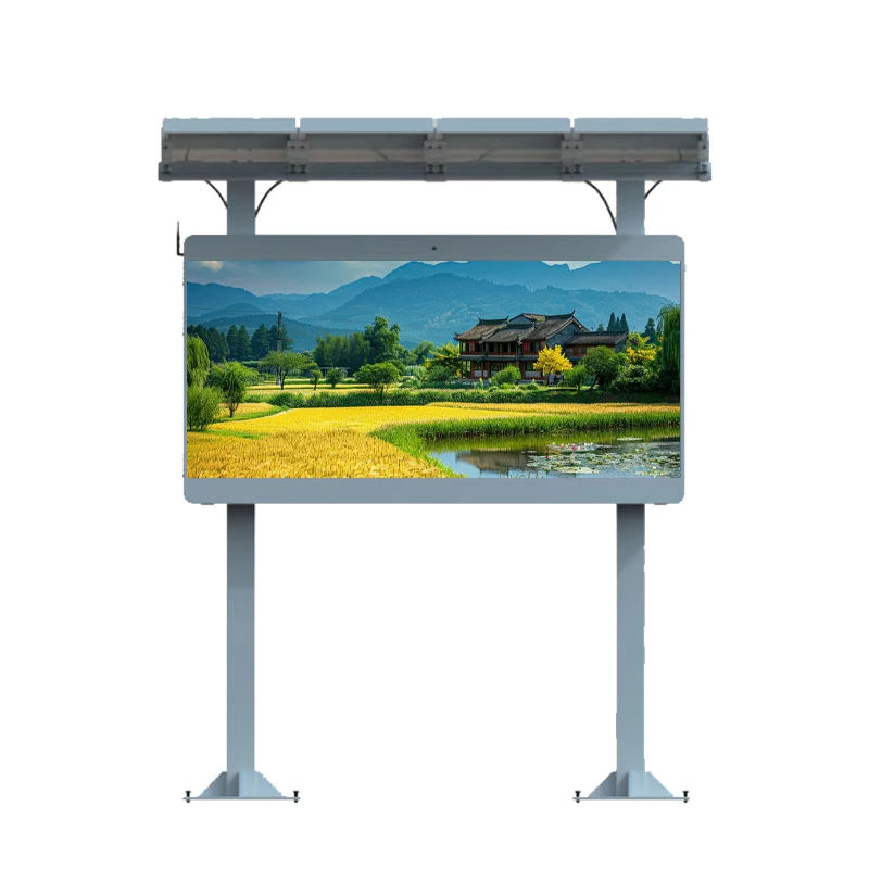 Outdoor Solar Powered LED Screen Rechargeable Digital Signage High Brightness Waterproof Commercial Advertising Billboard