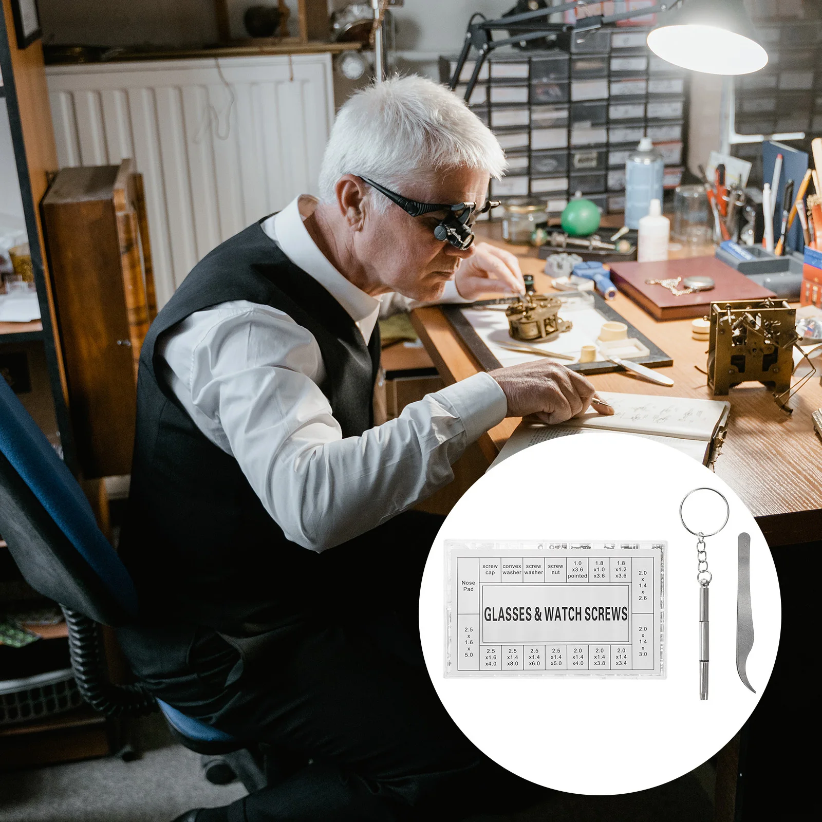 

Professional Eyeglass Repair Kit Screwdriver Nose Pads for Glasses Sunglasses Watch Repair Zinc Alloy Construction