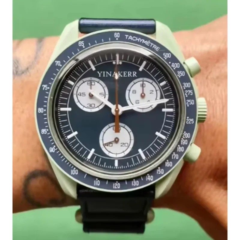 

Original Luxury Quartz Men's Watch Full Function Chronograph Clock Moon Landing Watch Gift With Box