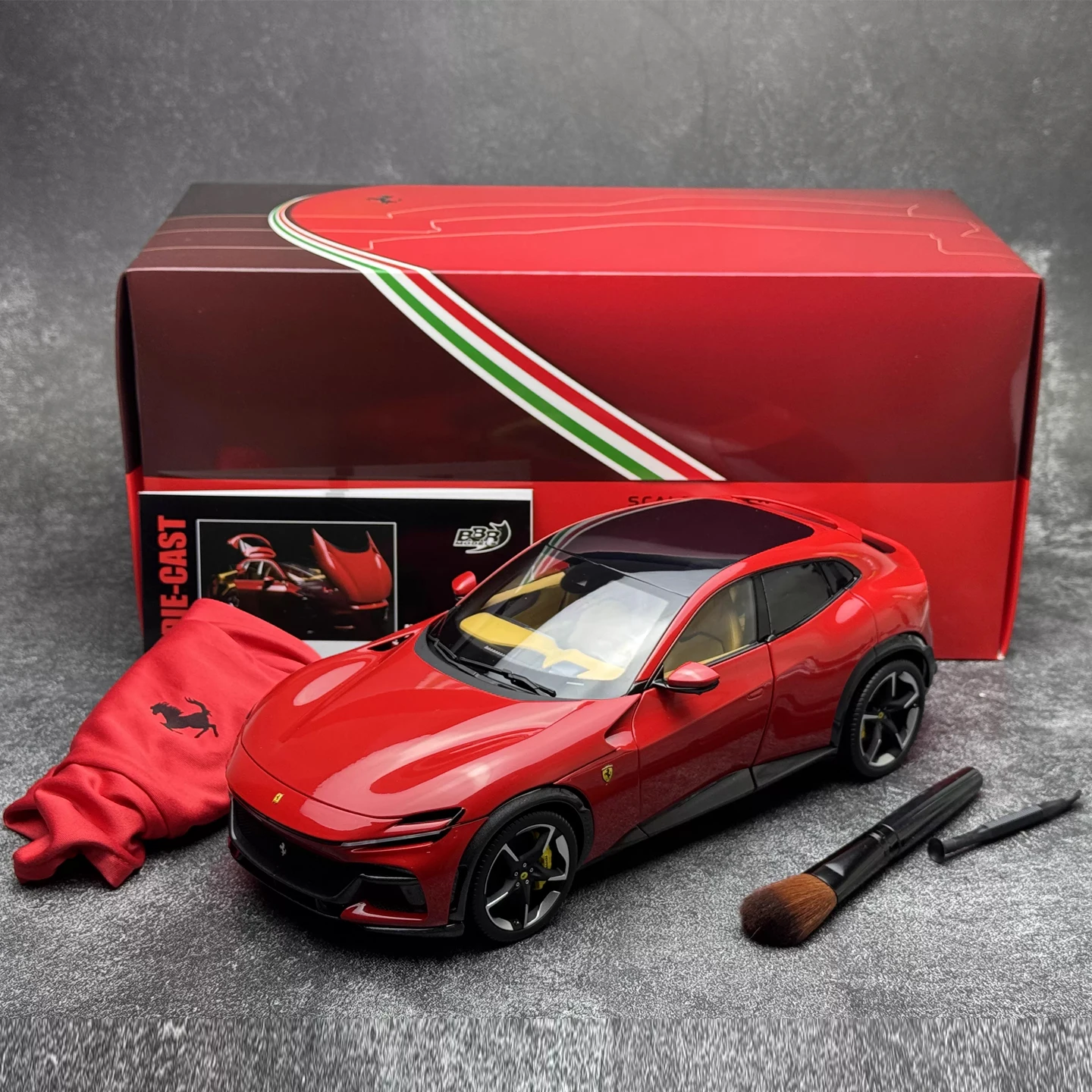 Ferrari Purosangue Fuv Four-Door Four-Seater Realistic Alloy Car Model with Fully Openable Doors Bbr 1:18 Die-Cast Metal Scale Model Limited Edition Collectible Adult Toy Boy's Gift Luxury Suv Off-Road Vehicle