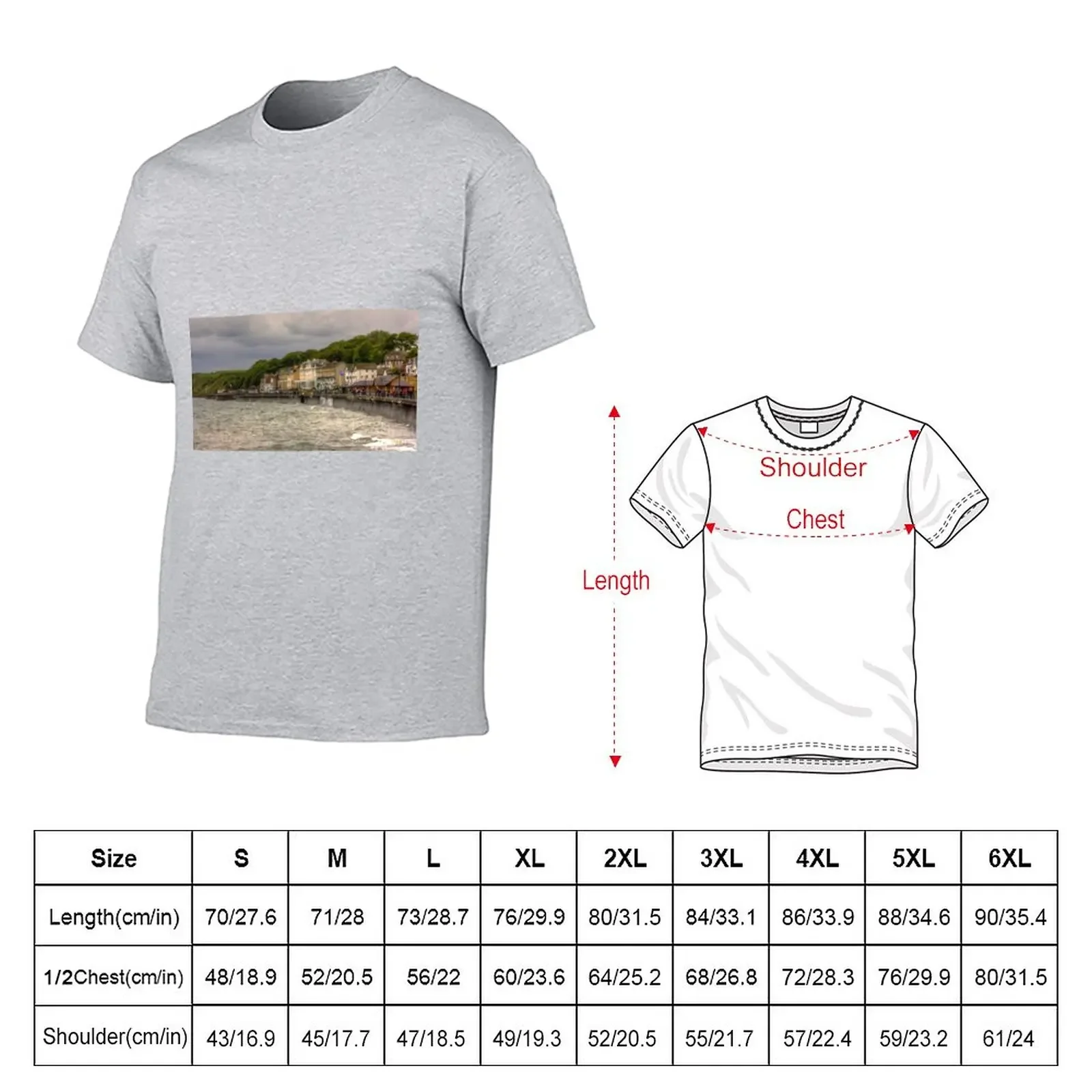 A Grey Day in Filey T-Shirt summer top kawaii clothes tshirts for men