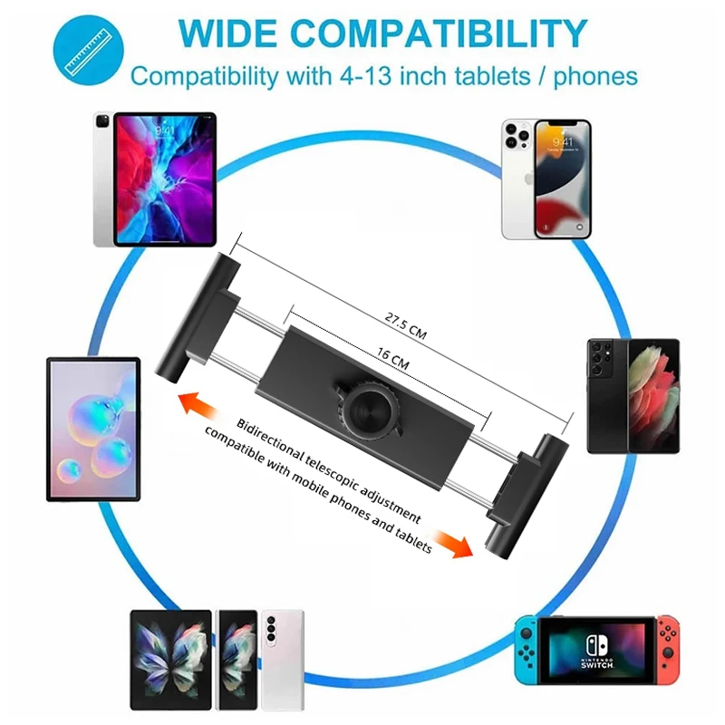 Universal 2 in 1 Motorcycle bicycle tablet holder cycling sports bracket road bike fixed stable anti-vibration for 4.5-13.5 inch