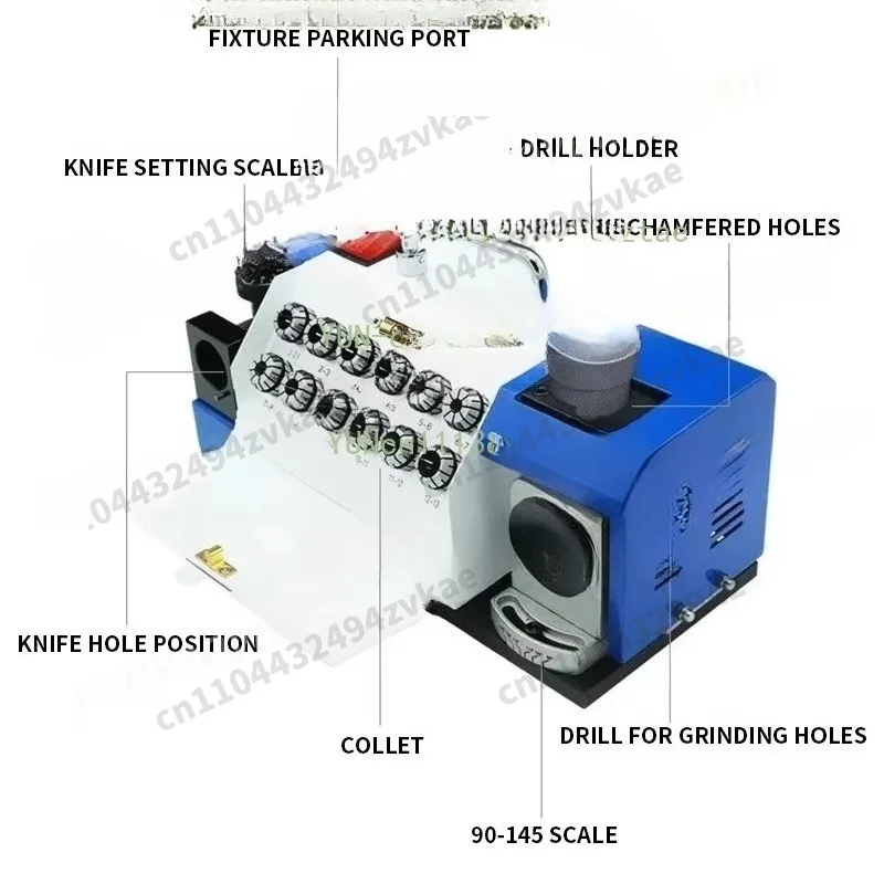 Portable Electric Drill Bit Grinder 220V/180W Automatic High-Precision Integrated Drill Bit Sharpener/Grinder