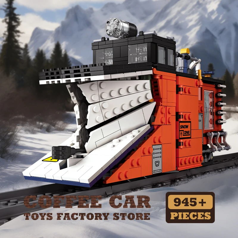 

Technical City Train MOC Bricks LED 3D Model Snow Shoveling Locomotive Blocks STEM Cars Building Toys Friend Christmas Gifts NEW