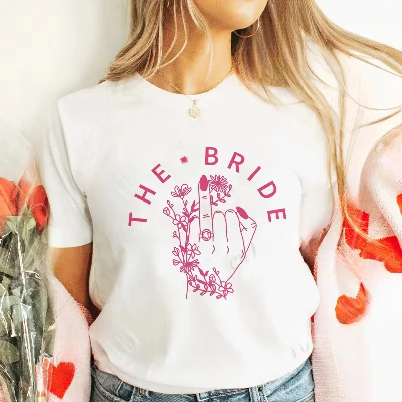 المرأة حلقة نمط بلايز فريق العروس تي شيرت الفتيات العازبة وداع العازبة حفلة العازبة حفلة الدجاجة منامة #2