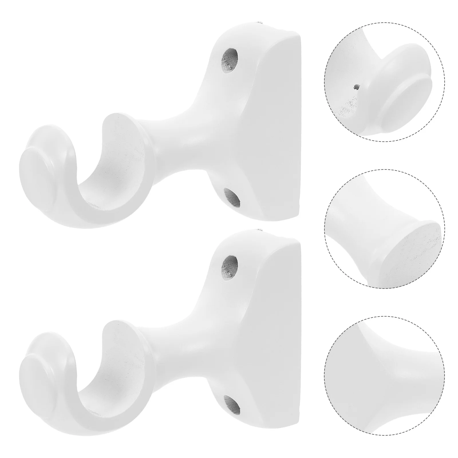 

2pcs Wooden Curtain Rod Brackets 29Mm Diameter Wall Mounted For Bedroom Living Room Bathroom Window Drapery Support Holder