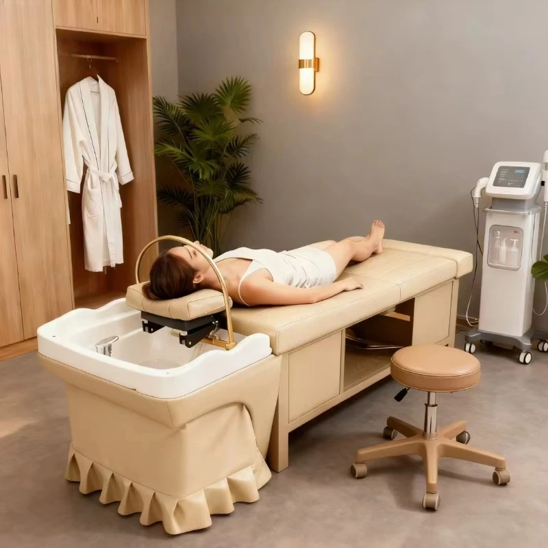 Modern Luxury Salon Furniture Spa Water Circulation Hair Washing Massage Chair Pedicure Shampoo Bed