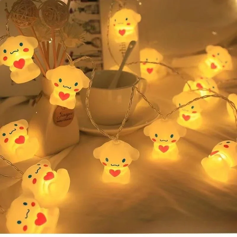 sanrio hello kitty cinnamoroll Colorful Light Christmas Snowflake LED Elk String Lights Christmas Trees Decorative Hanging Light