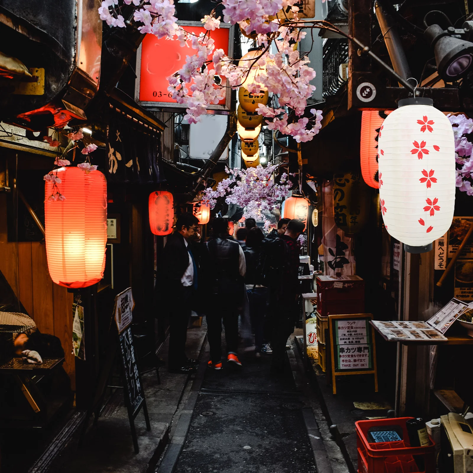 

1pc Lantern Japanese Style Folding Decor For Indoor Outdoor Dining Room Party Garden Traditional Fabric Decoration