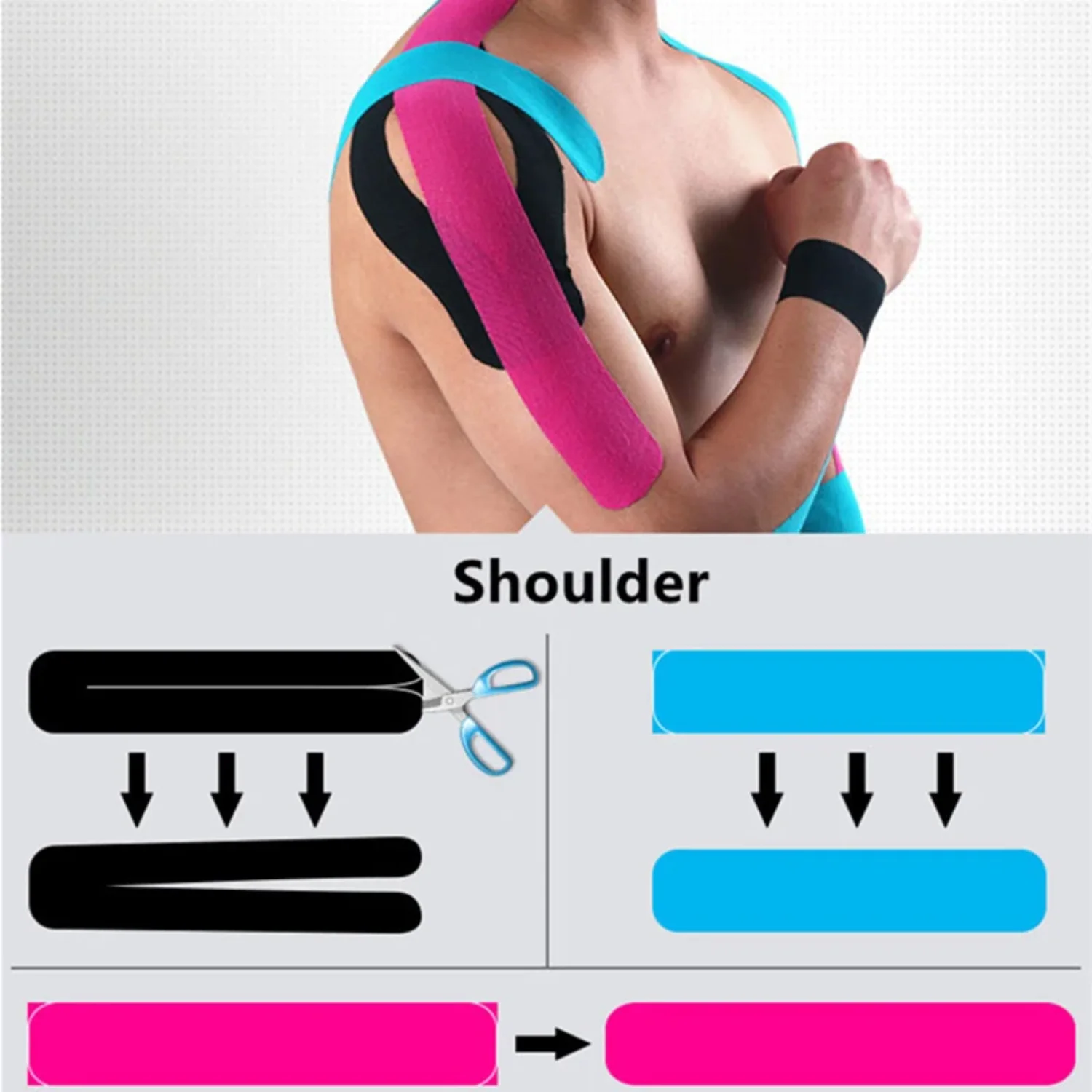 Kinesiology Tape 5cm 5m Athletic Recovery Elastic Kinesio Tape Kneepad Muscle Pain Relief Knee Pads  Gym Fitness Bandage