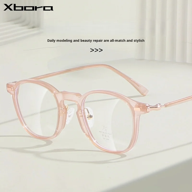 

Xbora 2015 New Glasses Frame Men Optical Glasses Women Computer Goggles Clear Lens Luxury Brand Vintage TR90 Alloy Frame K1019