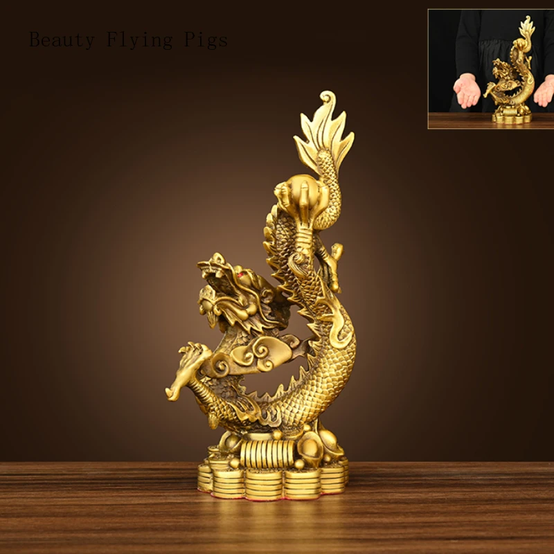 Bronze Yuan Baolong Ornament Feng Shui Accessories living room shop office home decoration Gift for housewarming and opening