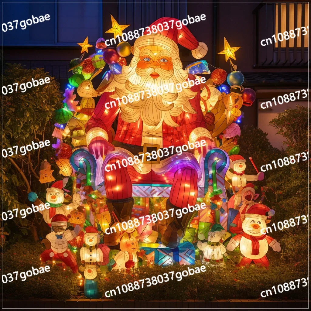 Cross-border Large Santa Claus Lanterns Christmas Decorations Festive Outdoor Shopping Malls Meichen Lantern Decorations