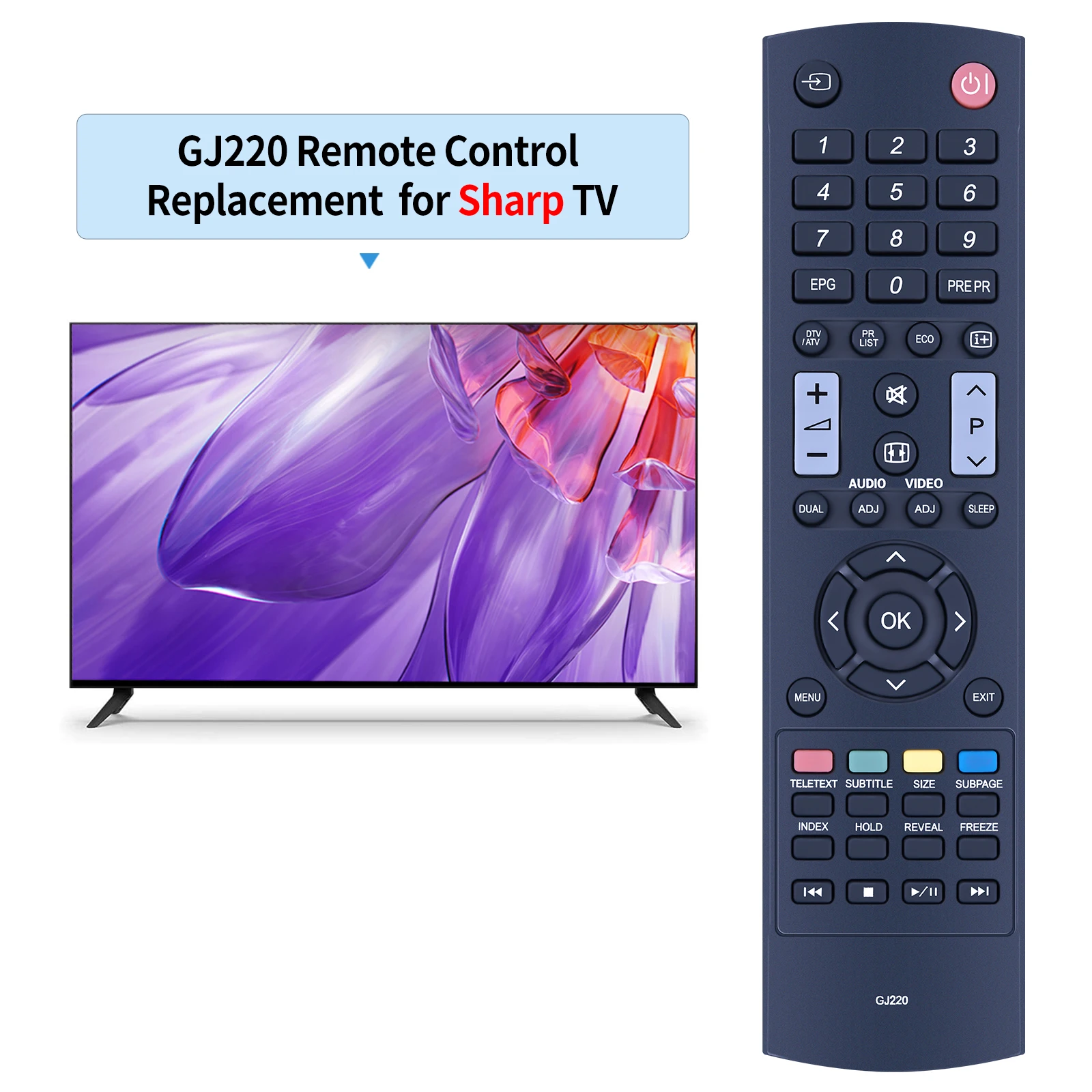 GJ220 remote control use for sharp led lcd TV LC-26LE320E LC-32LE320E LC-37LE320E LC-42LE320E LC-19LE320E LC-22LE320E remoto